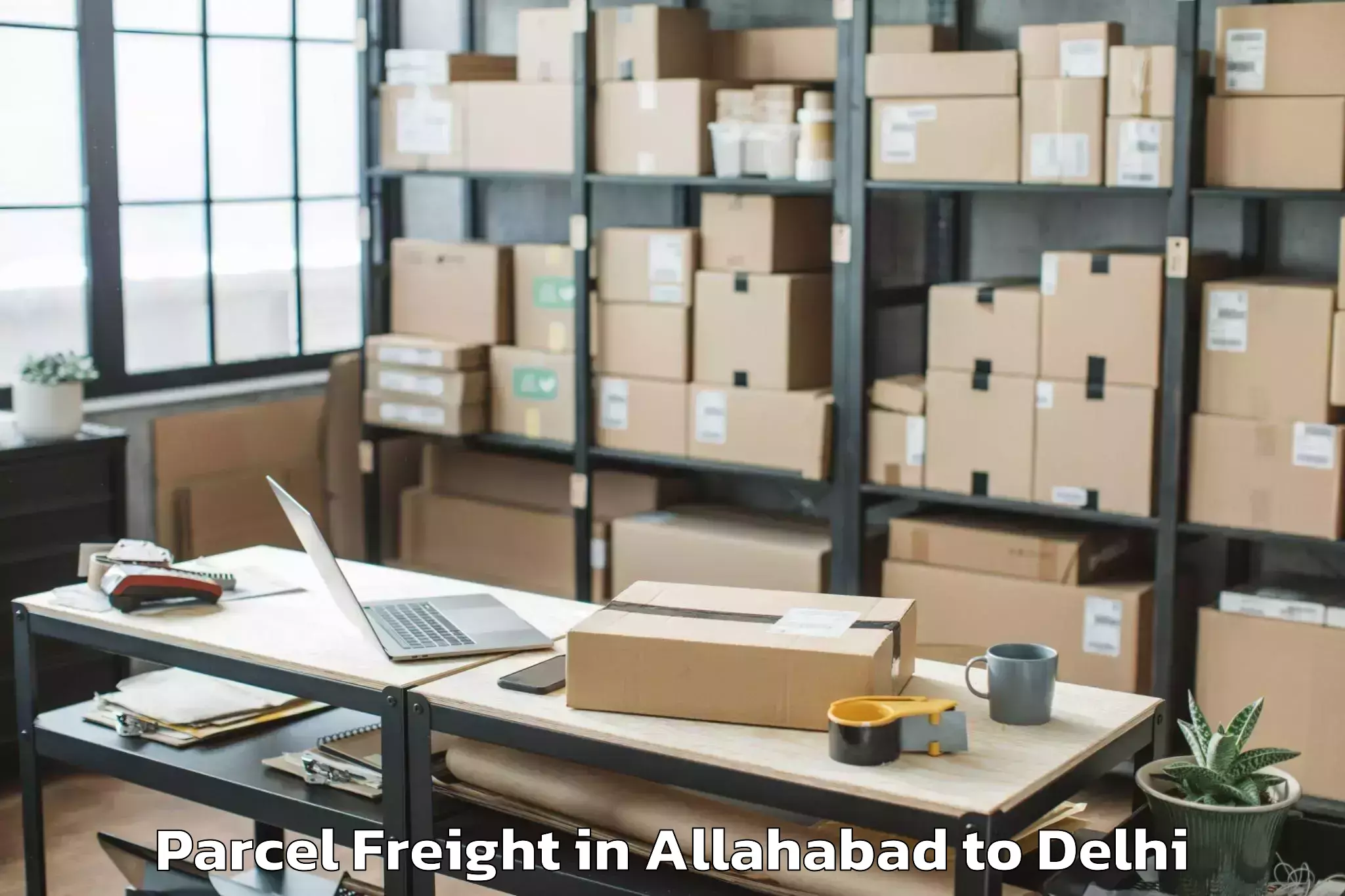 Quality Allahabad to University Of Delhi New Delhi Parcel Freight